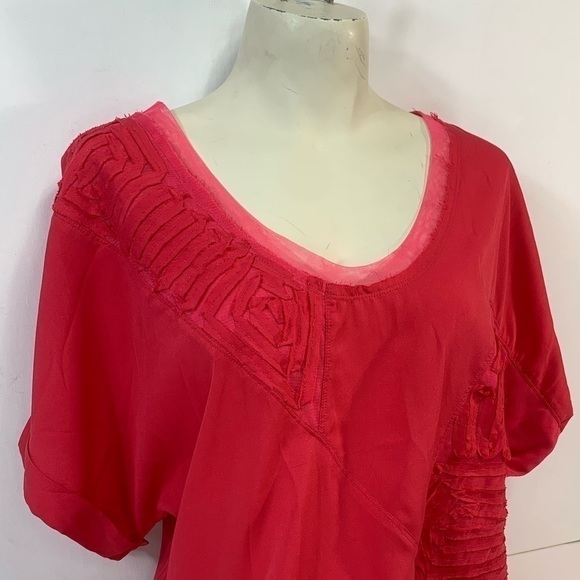 DKNY Red Patterned Blouse - Picture 3 of 7